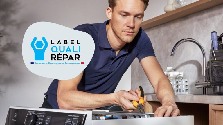 Insertion manuelle du filtre de la hotte de cuisine