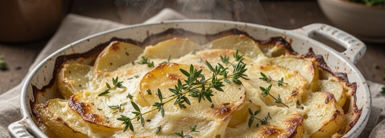 Gratin de pommes de terre aux morilles et au comté