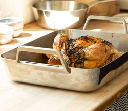 Poulet rôti et sa fondue d'épinards