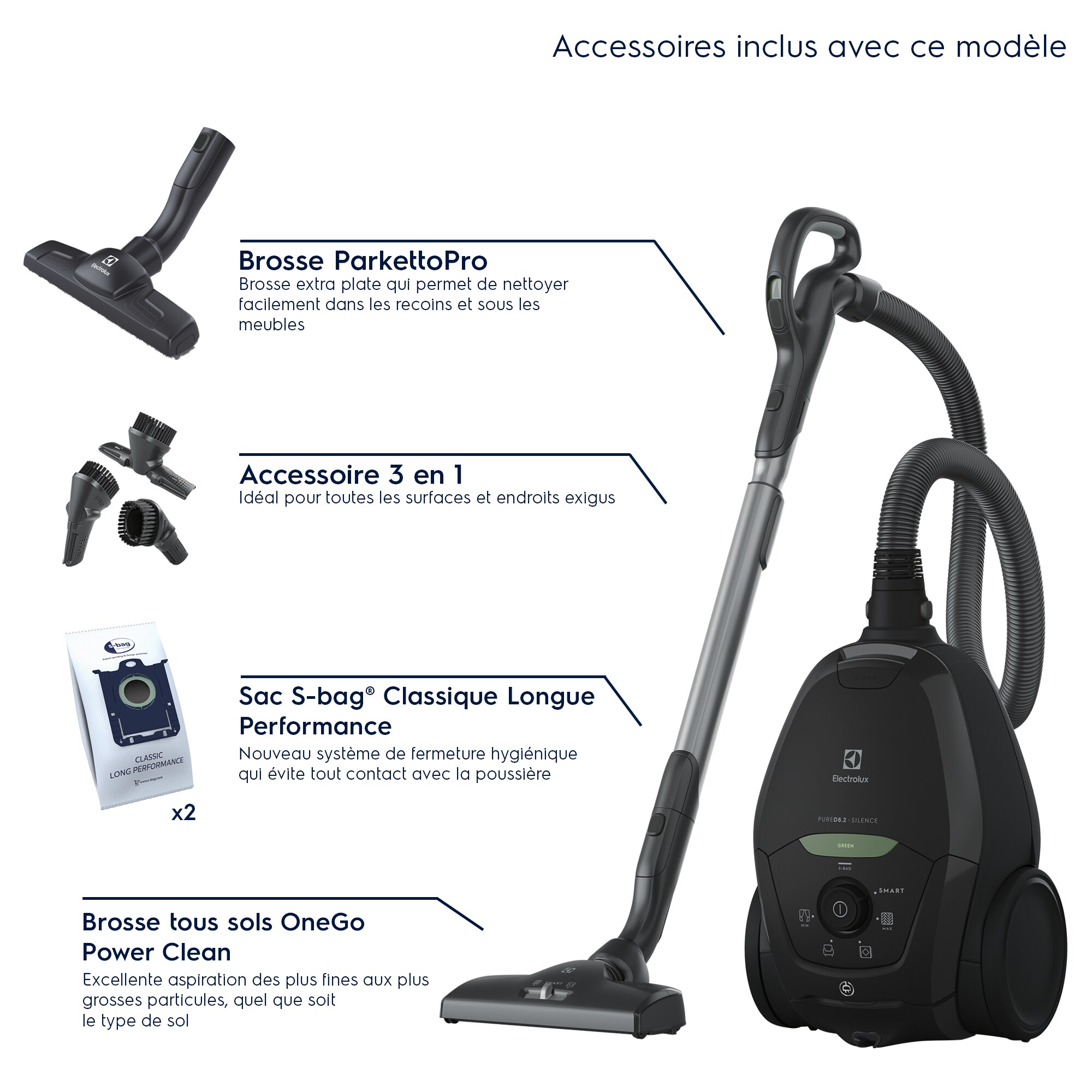 Electrolux - Aspirateur avec sac - PD82-GREEN