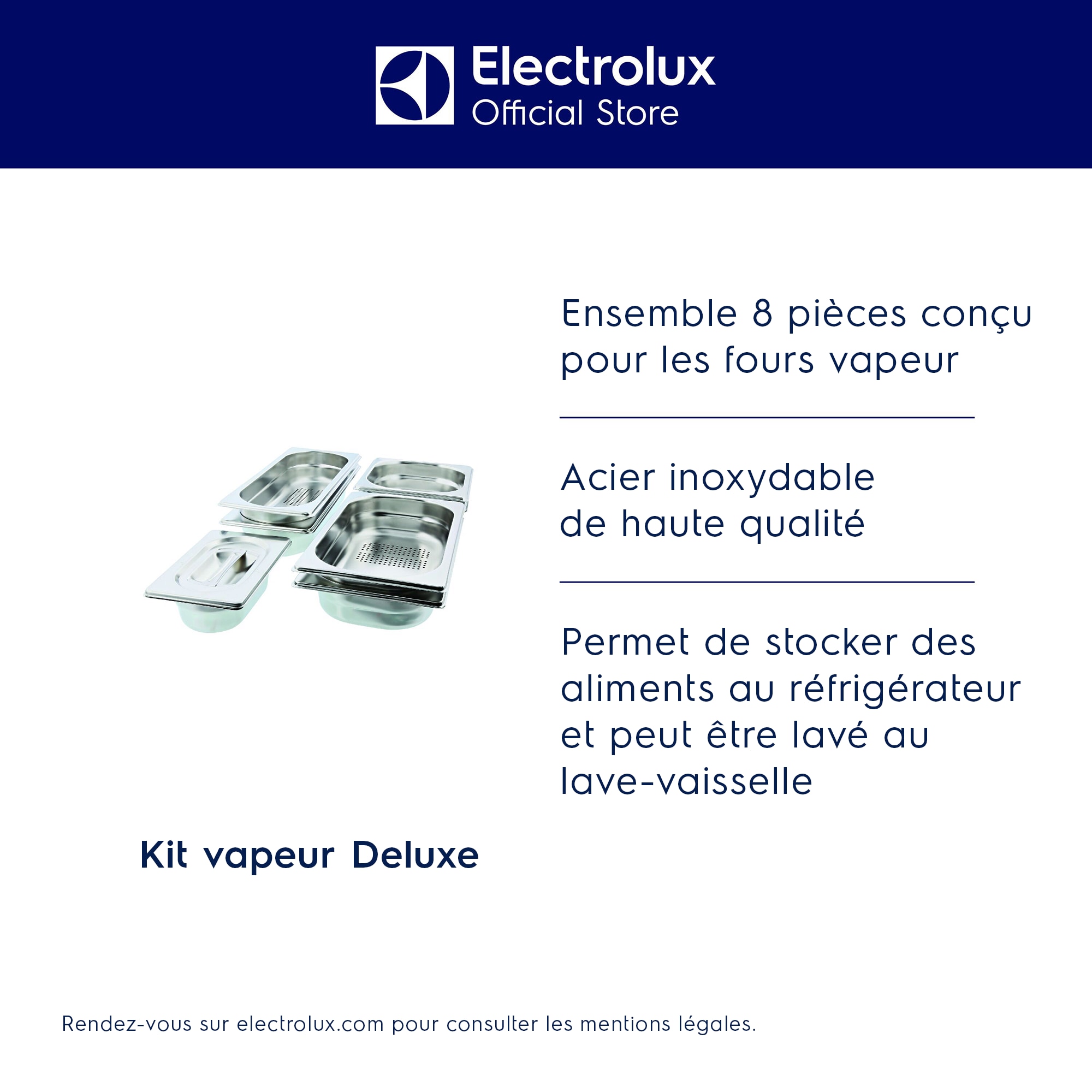 Electrolux - Set de cuisson vapeur - PKKS8