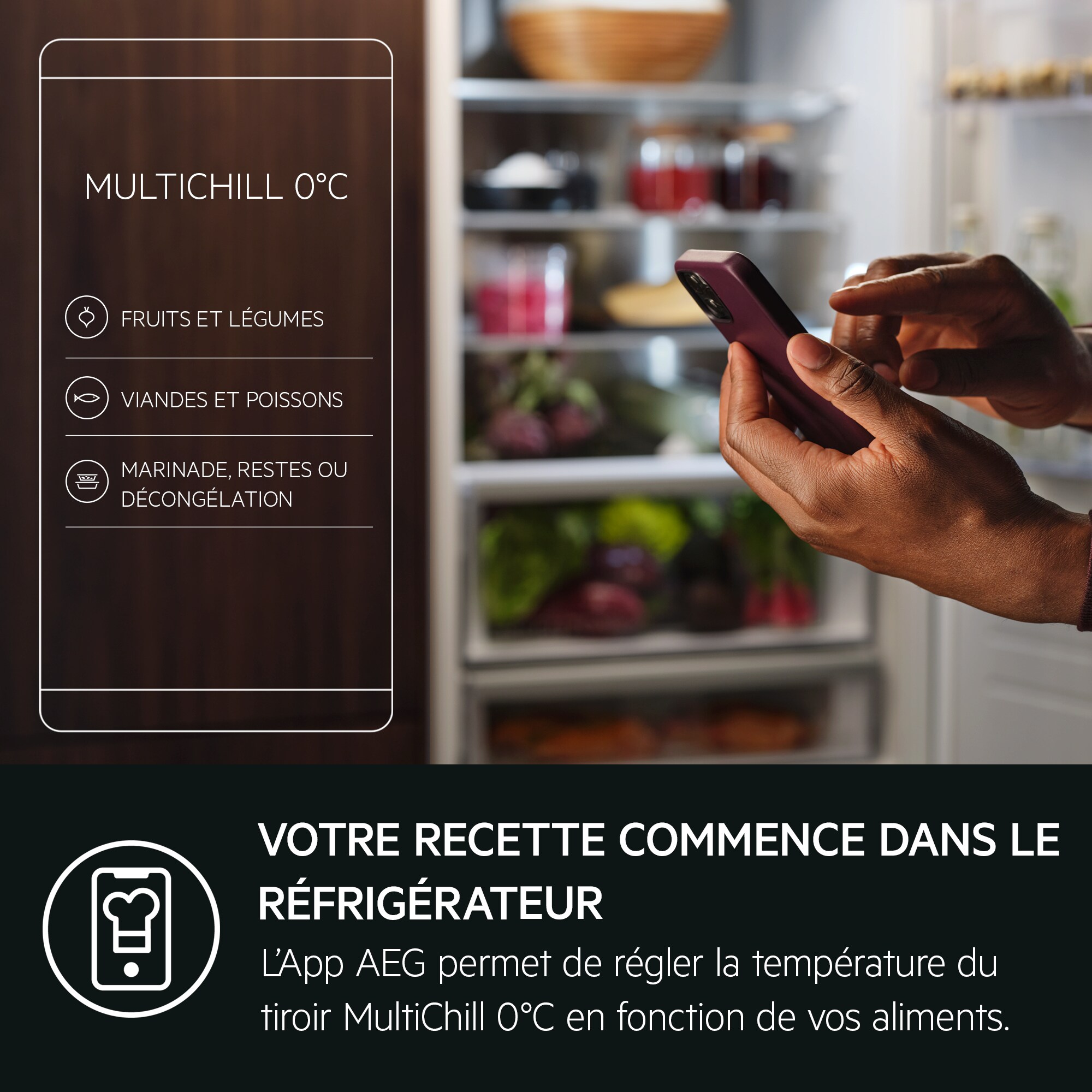 AEG - Réfrigérateur/congélateur combiné encastrable - TSC9V181BS
