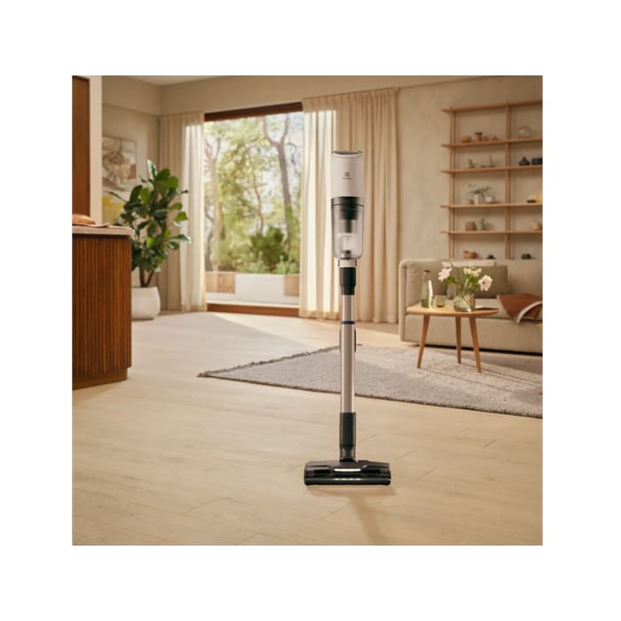 Vacuum cleaner in use in a home environment