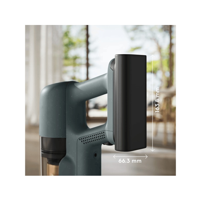Battery-powered hand unit designed for easy portability.