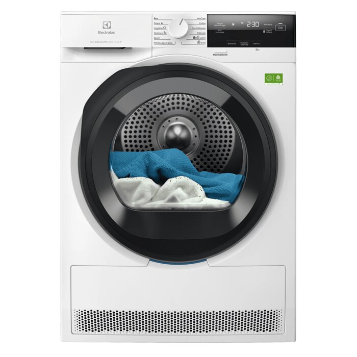 ELECTROLUX S&egrave;che-linge Pompe &agrave; chaleur DelicateCare&trade; 700 9 kg  EW7HI39R5BC Classe B Blanc
