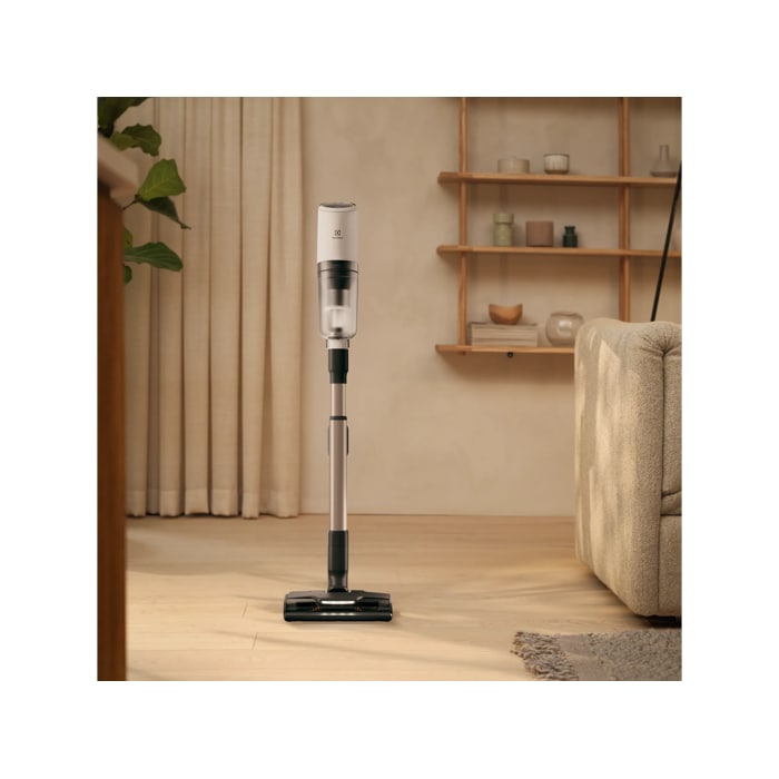 Vacuum cleaner in use in a home environment
