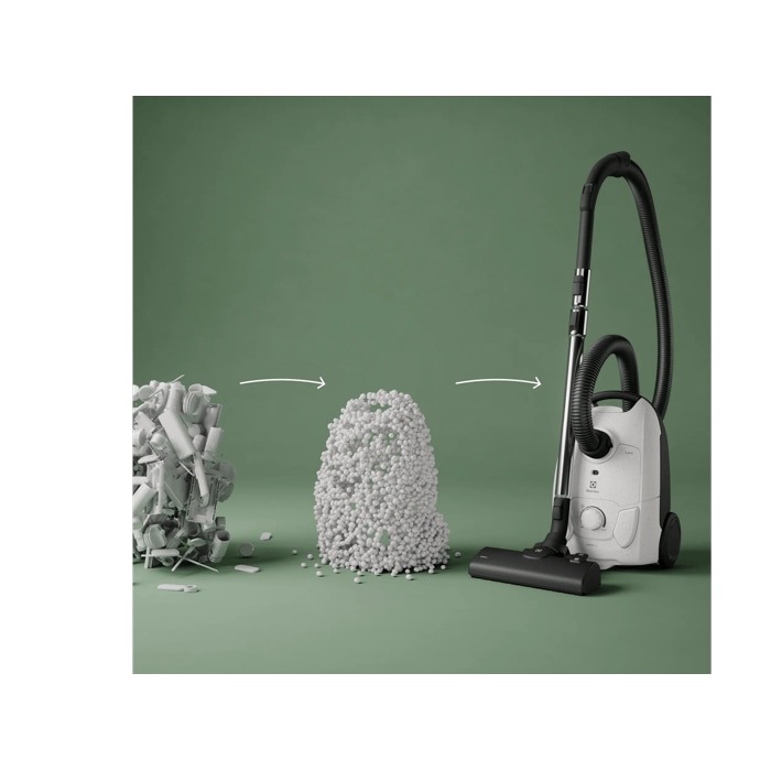 bagged cleaner and main nozzle made with up to 37% recycled plastic for a more mindful choice.