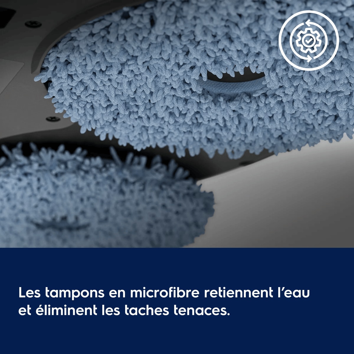 Les tampons en microfibre retiennent l’eau et éliminent les taches tenaces