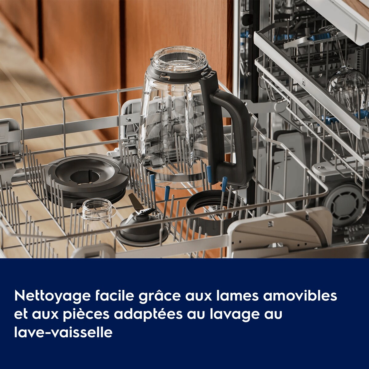 Nettoyage facile grâce aux lames amovibles et aux pièces compatibles lave-vaisselle