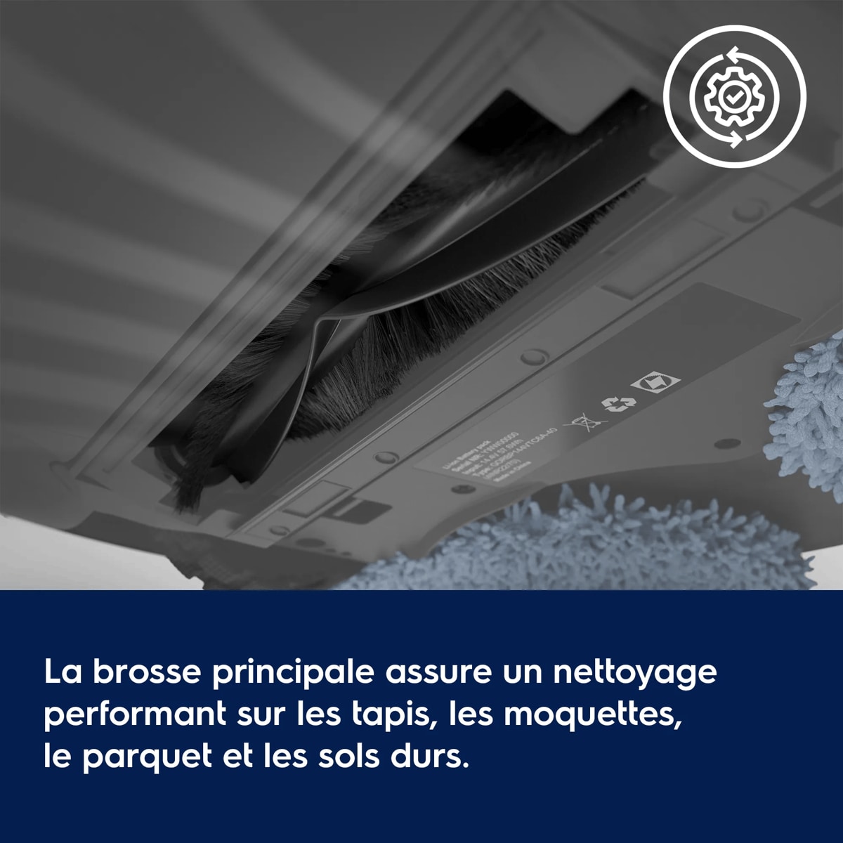 La brosse principale de rouleau-brosse est conçue pour être douce sur les parquets/sols durs et les moquettes, mais puissante contre la saleté