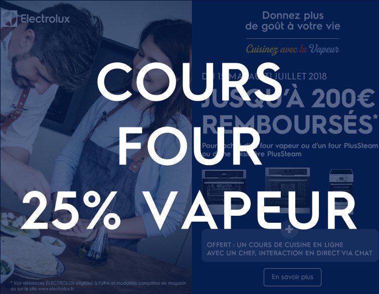 Cours de cuisine pour fours 25% Vapeur